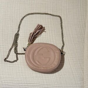 Gucci Blush Leather Crossbody with Chain